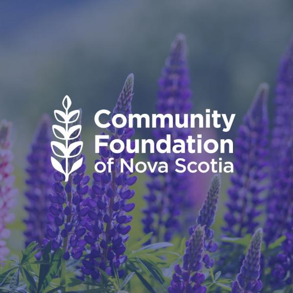 CFNS logo on a background of wildflowers