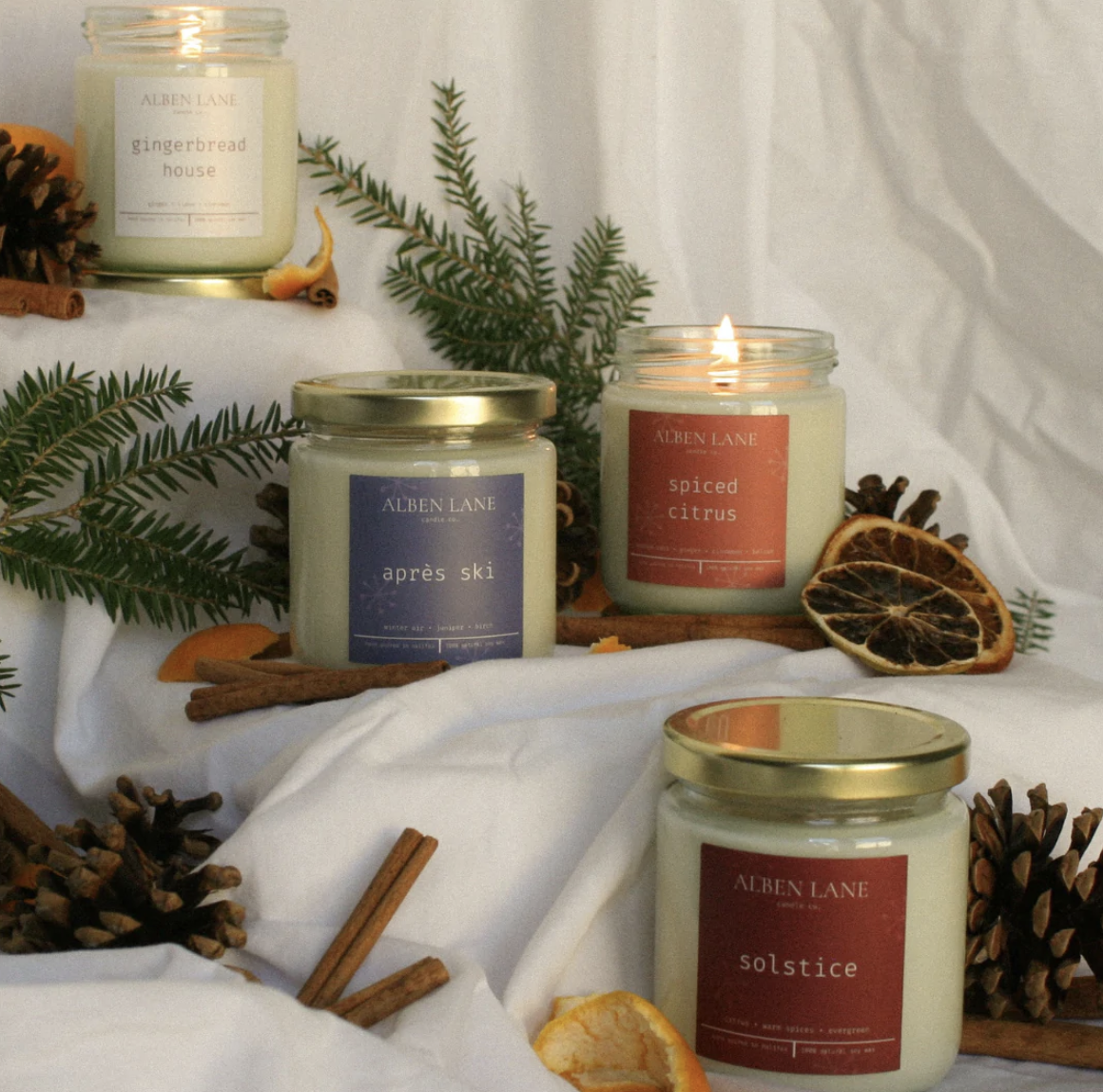 Four seasonal candles lit 