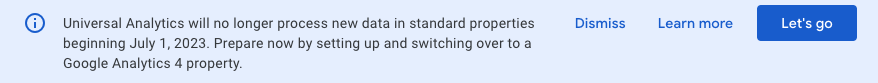 Google Analytics 4 Warning Message