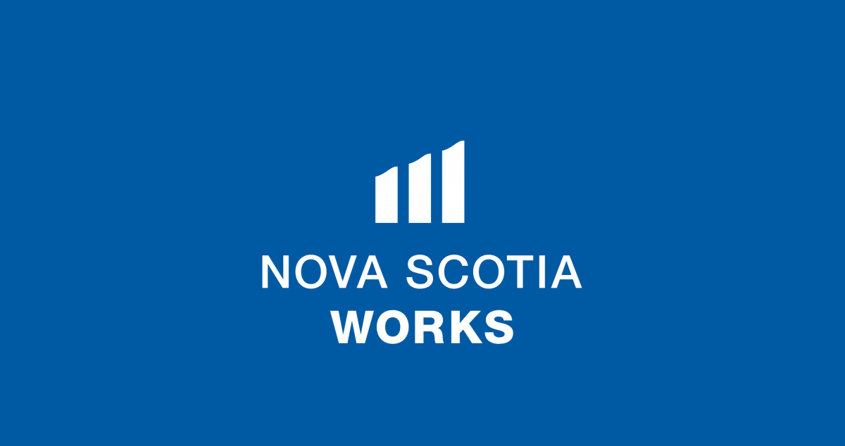 white Nova Scotia Works logo